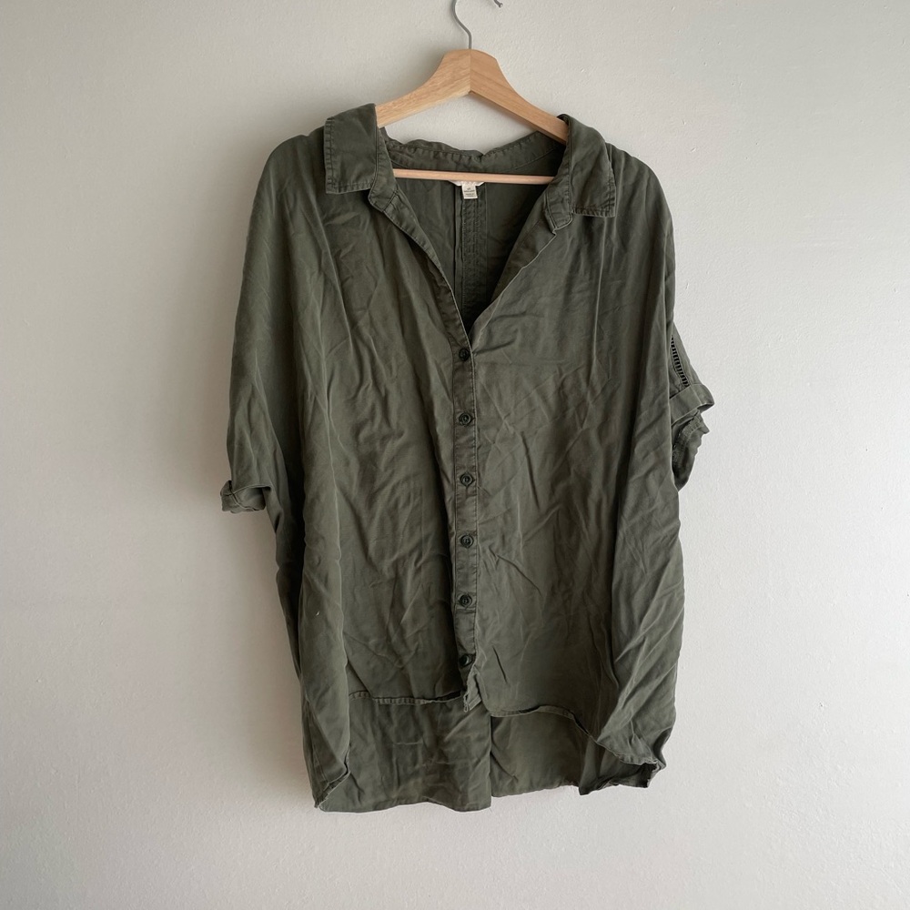 Terra&Sky 1X Green Short Sleeved Top